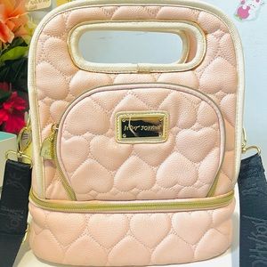Women Pastel pink Betsey Johnson lunch bag